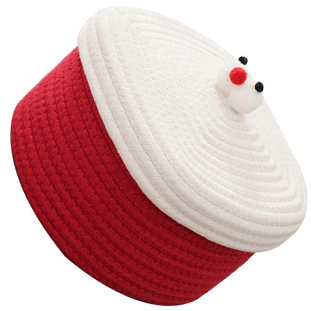 Lidded Storage Basket Cotton Rope Assorted Organization Dustproof Toy Storage 1Set