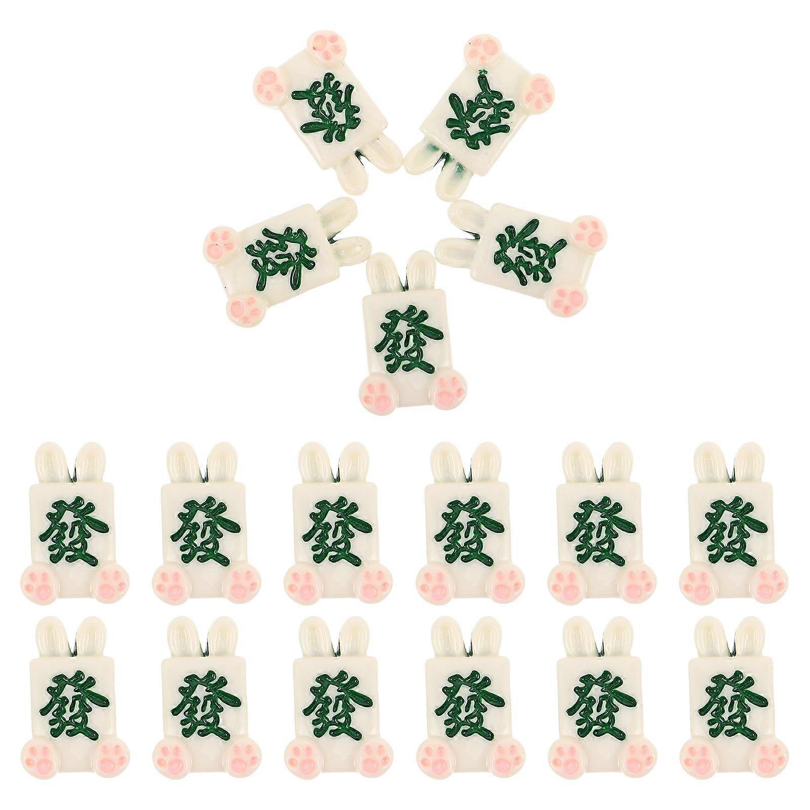 Cute Creative Mahjong Charms for DIY Projects 20Pcs Resin Flat Back Charms