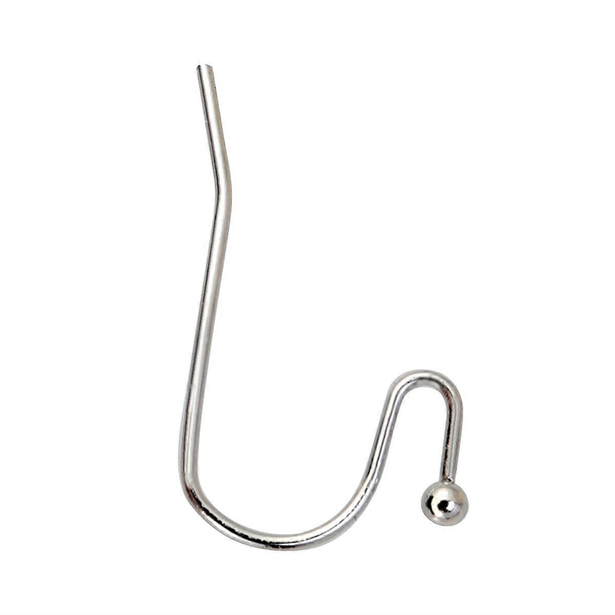 100Pcs Handmade DIY Silver Earring Hooks Ear Tone Ear Wire Hooks with Spring and Ball