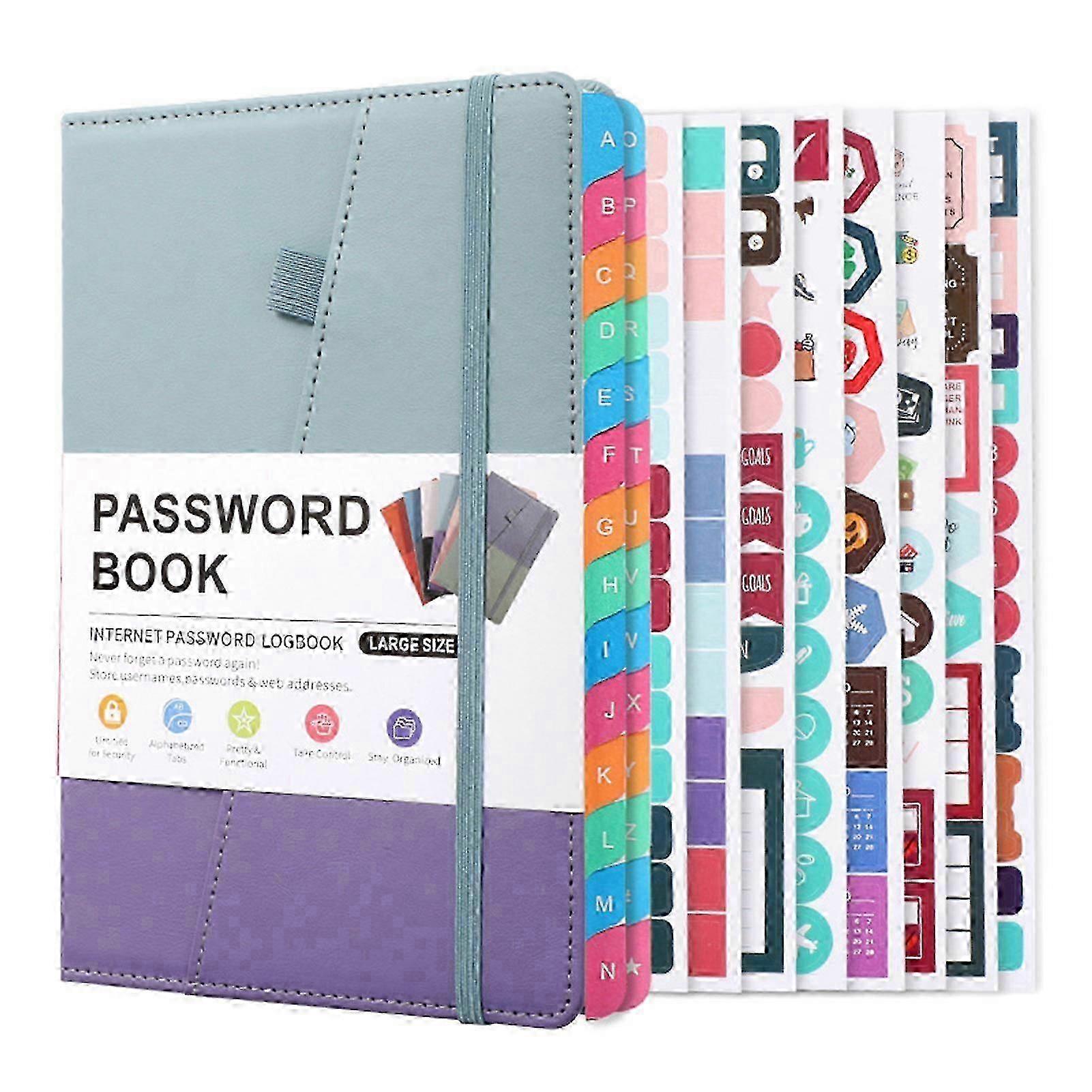 Internet Password Keeper with Colorful Tabs Hardcover Organizer for Logins P2025041