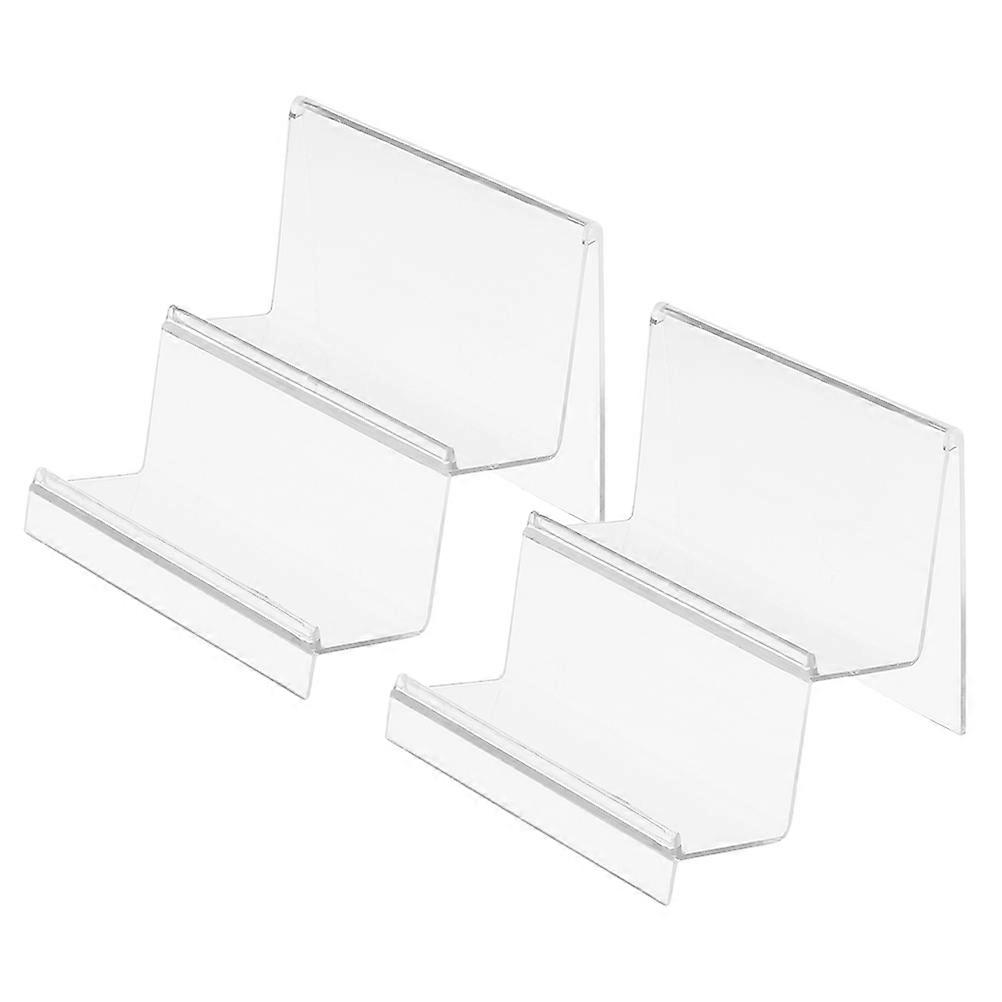 Transparent Wallet Display Rack for Desktop 2Pcs Two-Tier Acrylic Stand