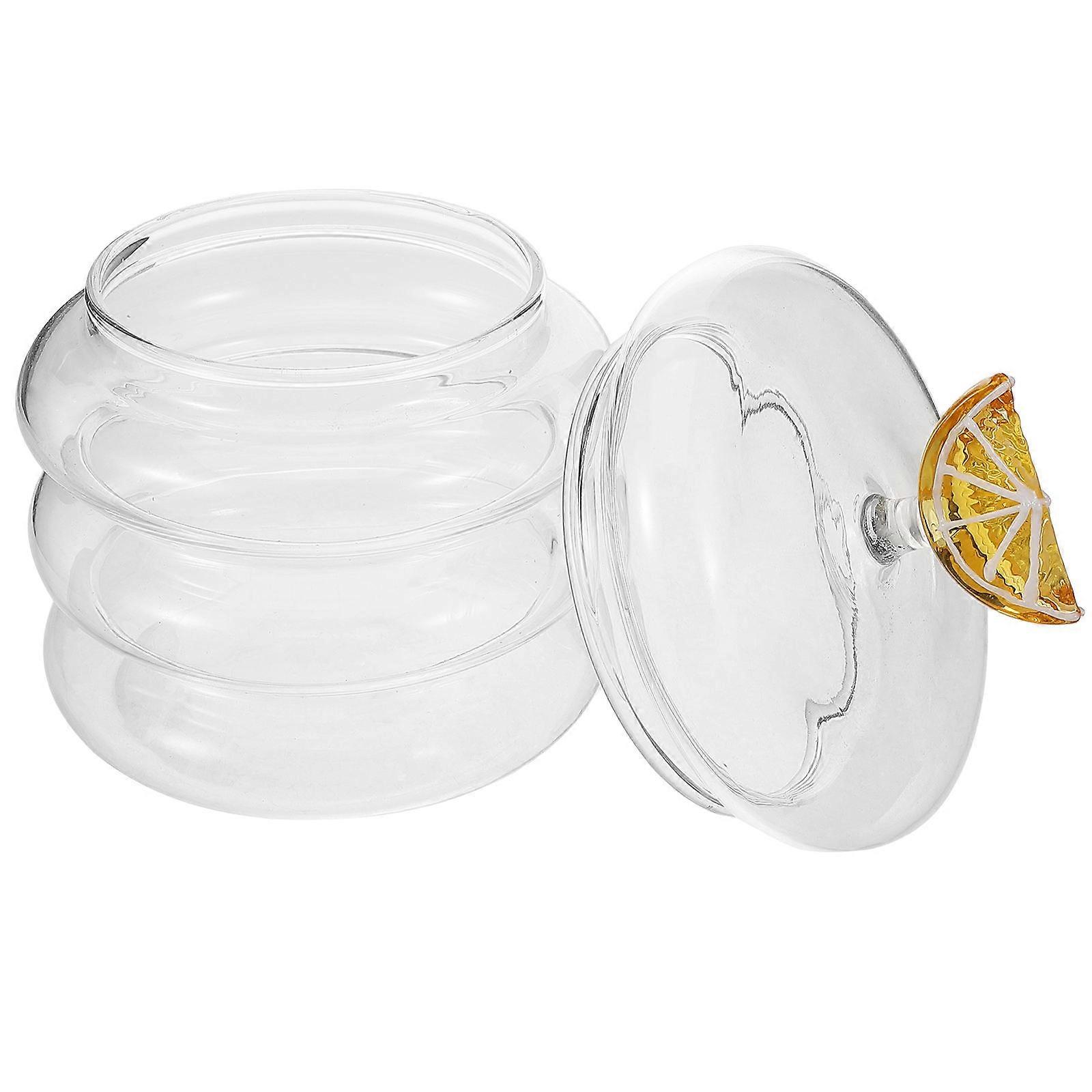 Glass Candy Jar with Lid for Food Storage Container Transparent