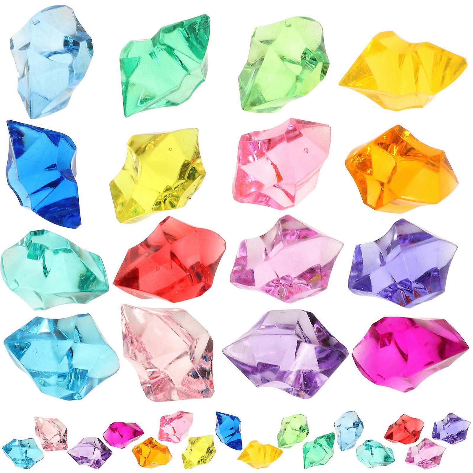 Plastic Crystal Rocks Fake Ice Cubes for Decor 1Pack Assorted Color