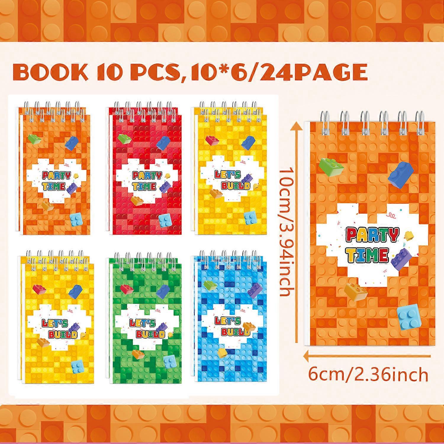 LEGO-themed notebook, student portable spiral notebook, LEGO-themed diary, mini notebook