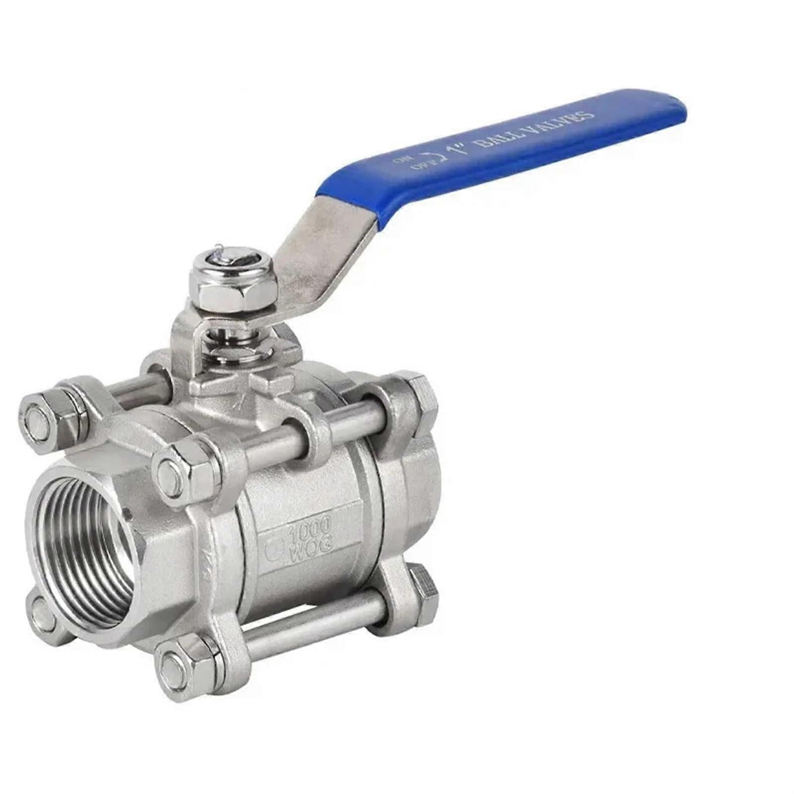 304 Stainless Steel Three-Way Ball Valve 1-1/2" Internal Thread Water Pipe Welding DN15 Switch 3/8" to 2" Sizes