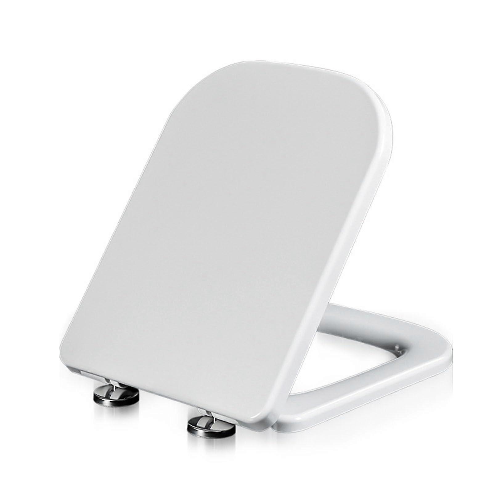 Soft Close Quick Release Square Elongated Toilet Seat with Adjustable Hinges White Models 03B 04A 04B