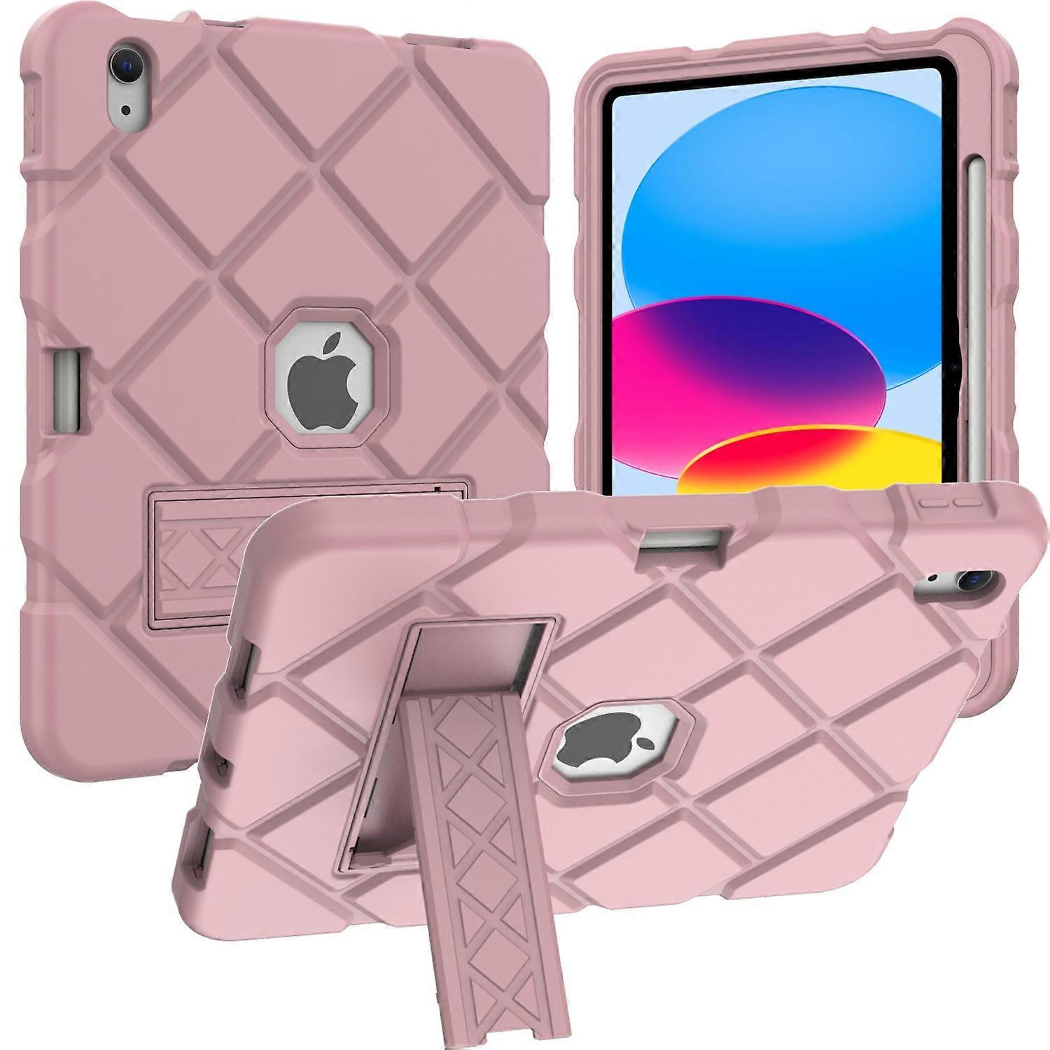 Drop-Proof Tablet Case For iPad (2025)/10.9 (2022) Thickened Silicone+PC Tablet Protector with Kicks