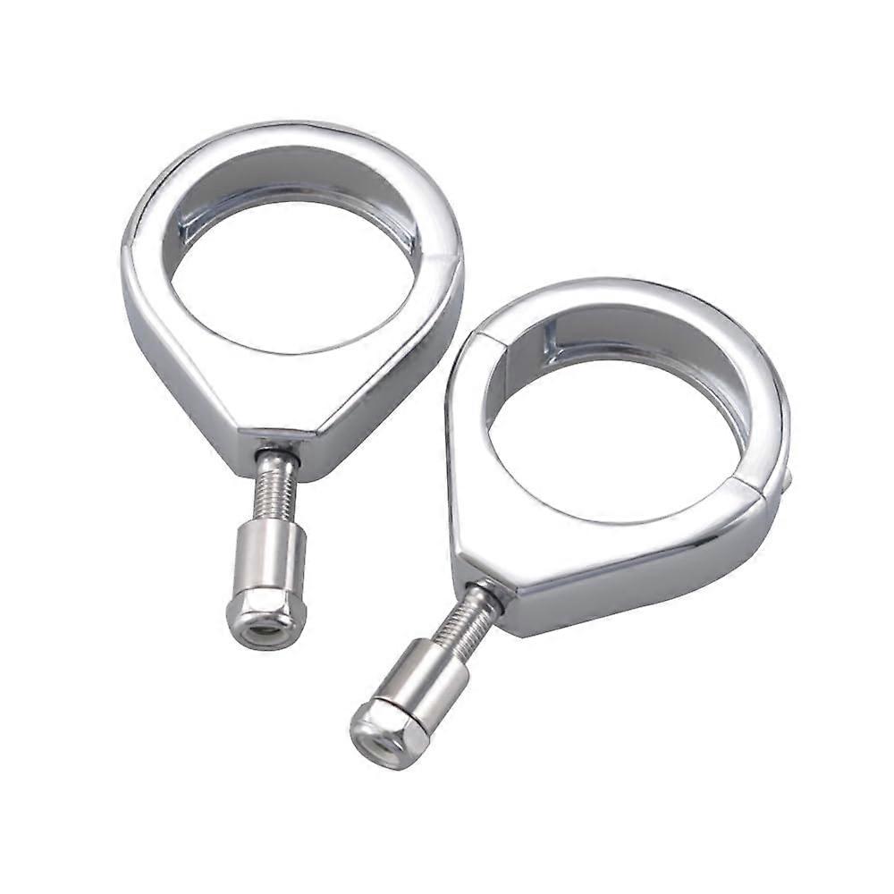 41mm Chrome Motorcycle Turn Signal Mount Brackets, Universal Fork Clamp for Indicator Relocation