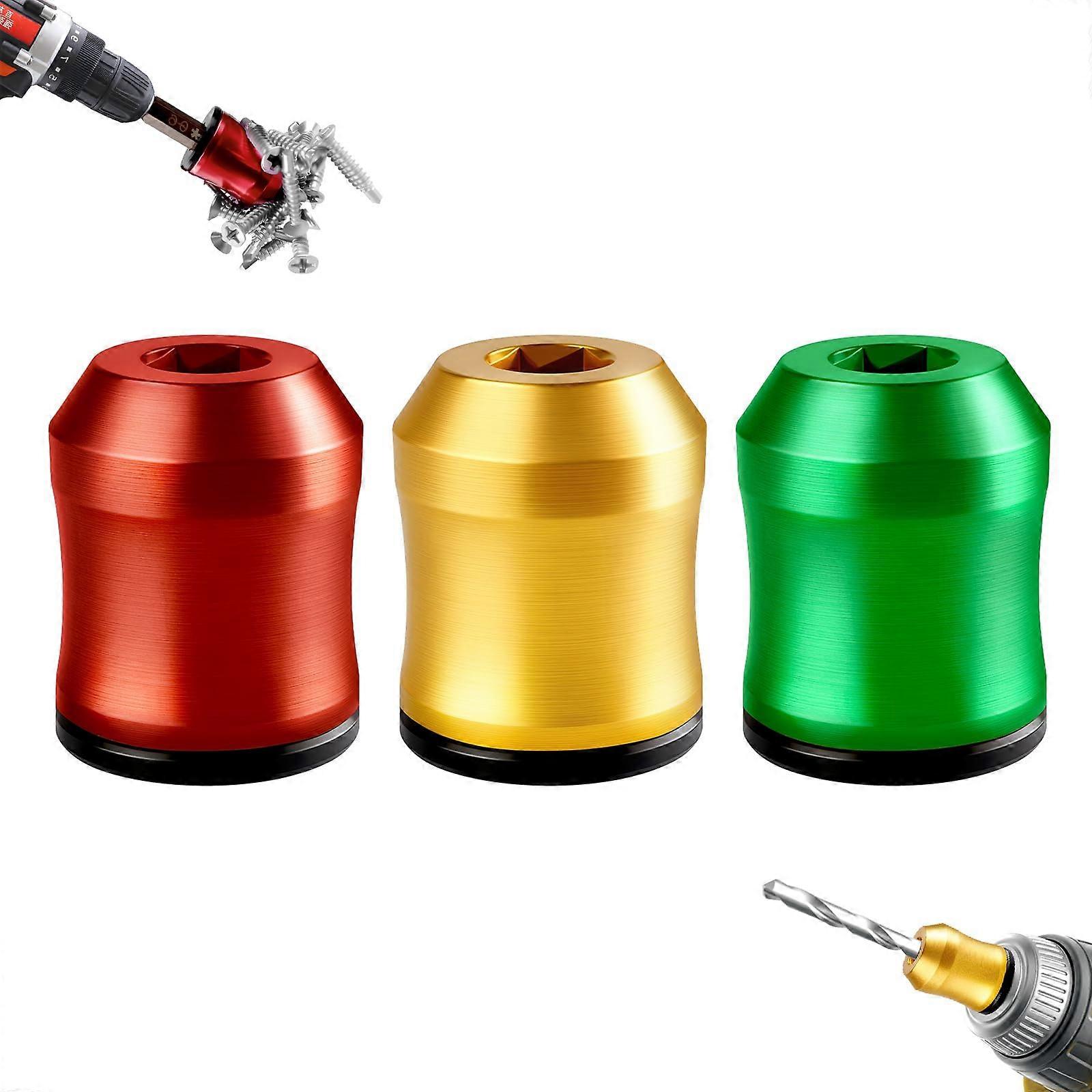 3Pcs Magnetic Screwdriver Bit Holder Ring Set, Strong Double Magnetic Power for Hex Power Tools