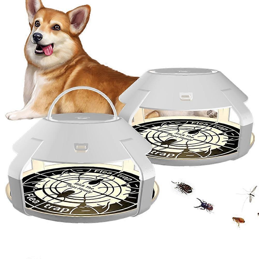 2Pcs Flea Trap Light Rechargeable LED Insect Light Sticky Catcher for Home