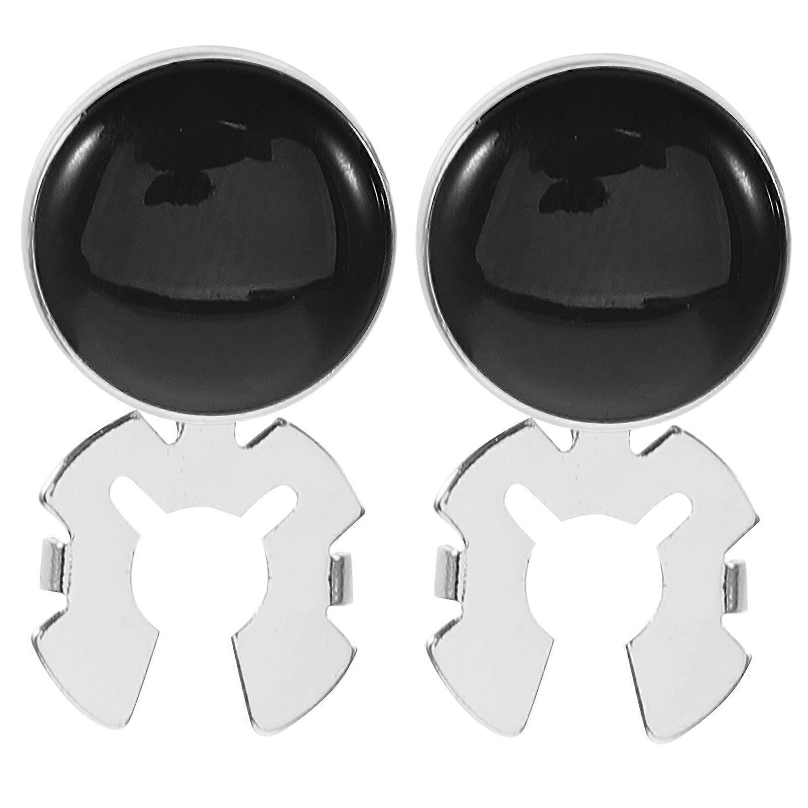 Formal Men Black Cufflinks for Suit 2Pcs Elegant Classic Cufflinks Set