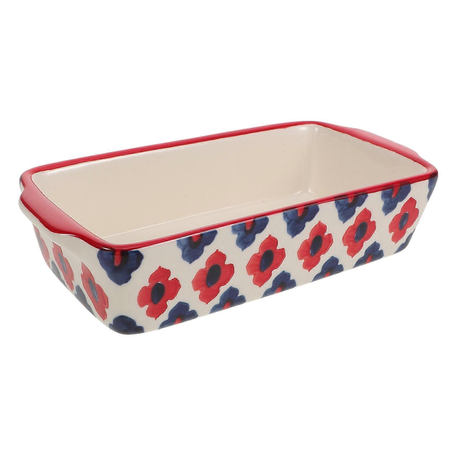 Ceramic Baking Dish Rectangular Baking Bowl For Roasting Cheese Pan Daily Use 1Pack