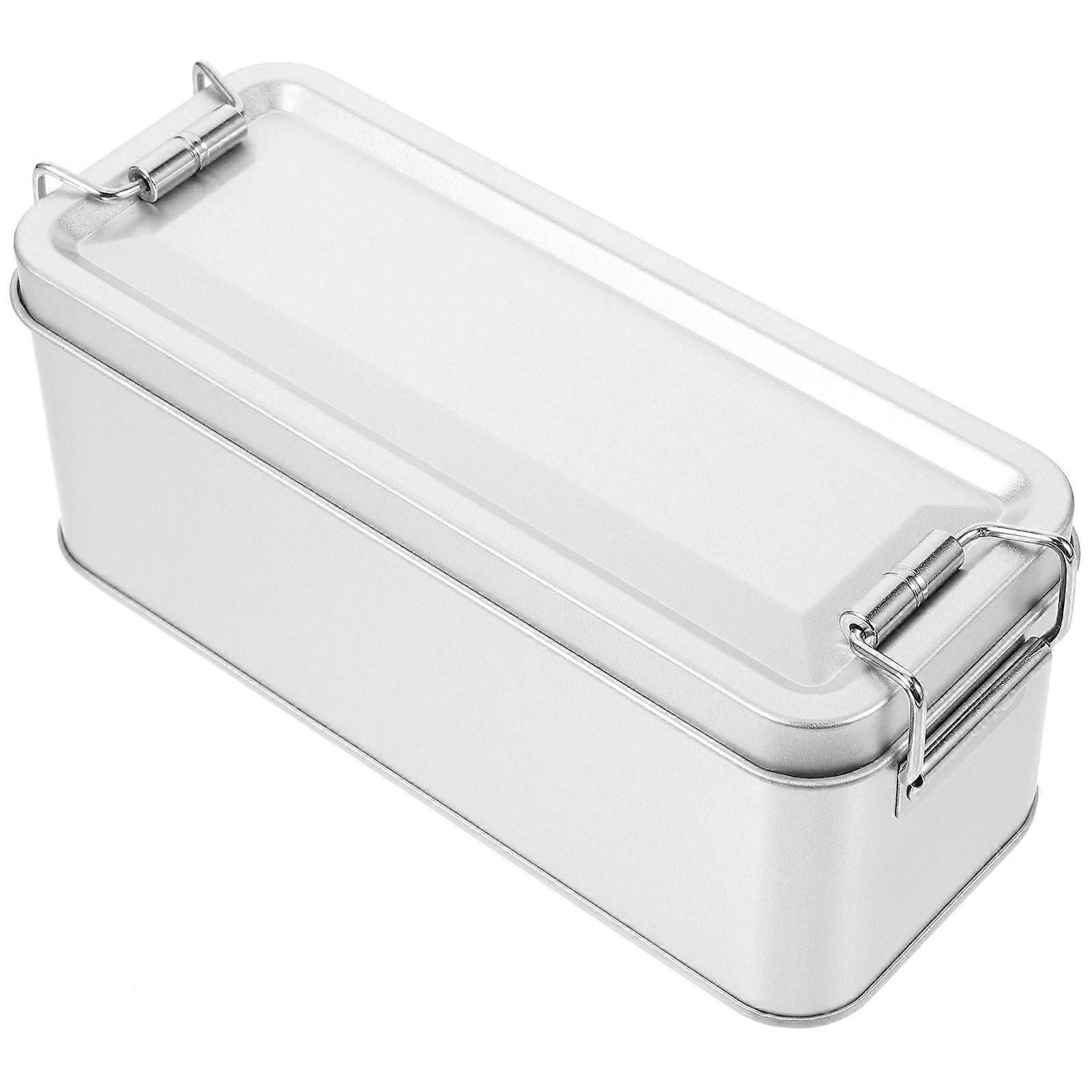 Decorative Iron Cookie Gift Box for Storage Use in Silver Tone