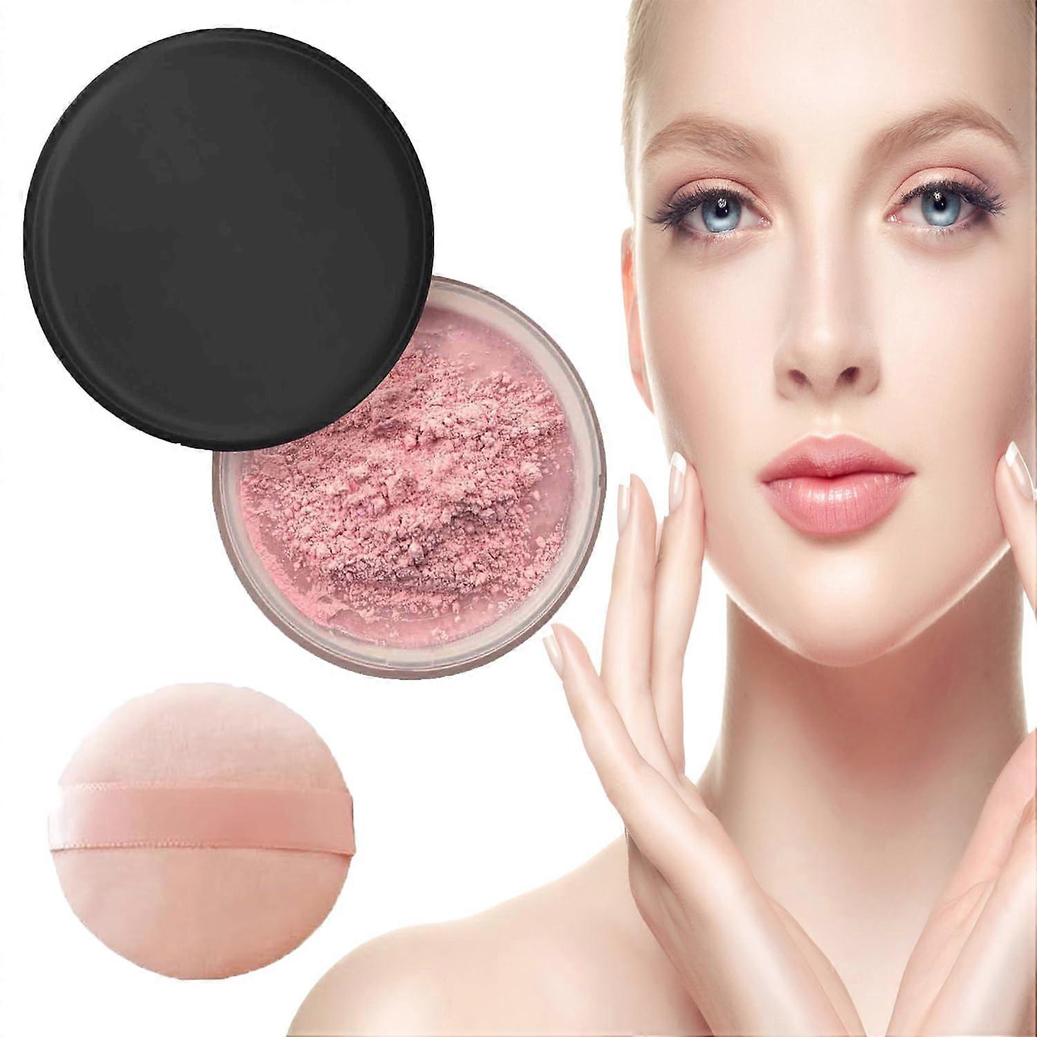 Pink Waterproof Setting Powder with Long Lasting Matte Finish and Pore Blurring Effect