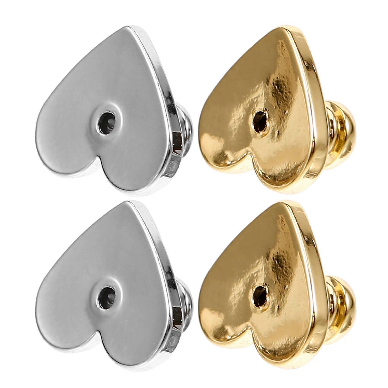 4Pcs Brass Earring Backs for Studs Ensuring Secure Hold Assorted