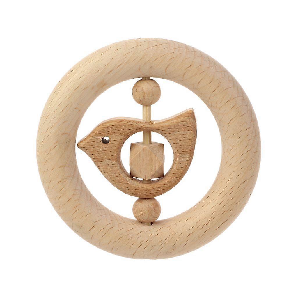 Kids Interactive Beech Rattle Finger Training Toy with Bell Inside