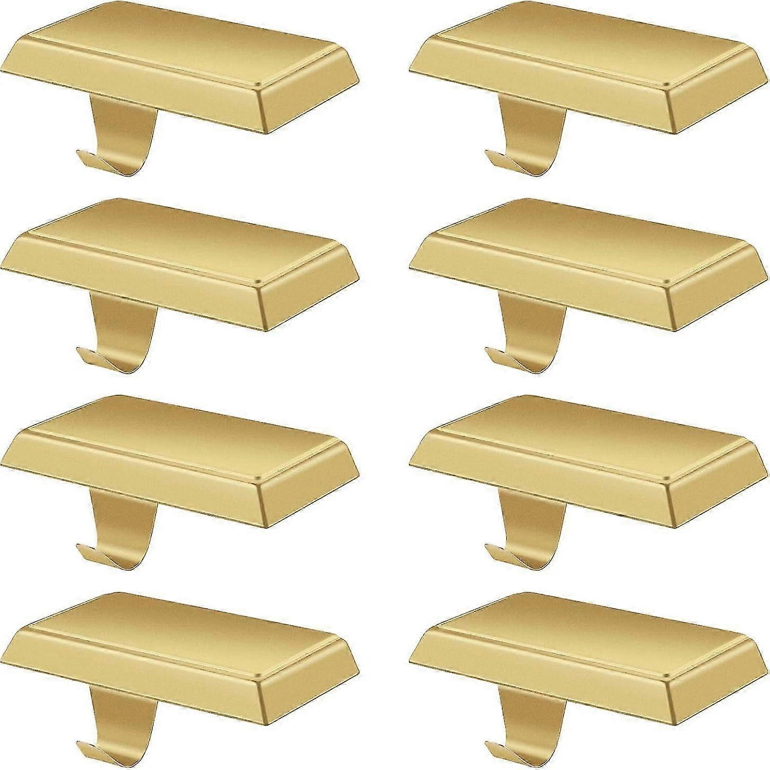 Christmas stocking hangers, 2 pack, rectangular, metal, gold