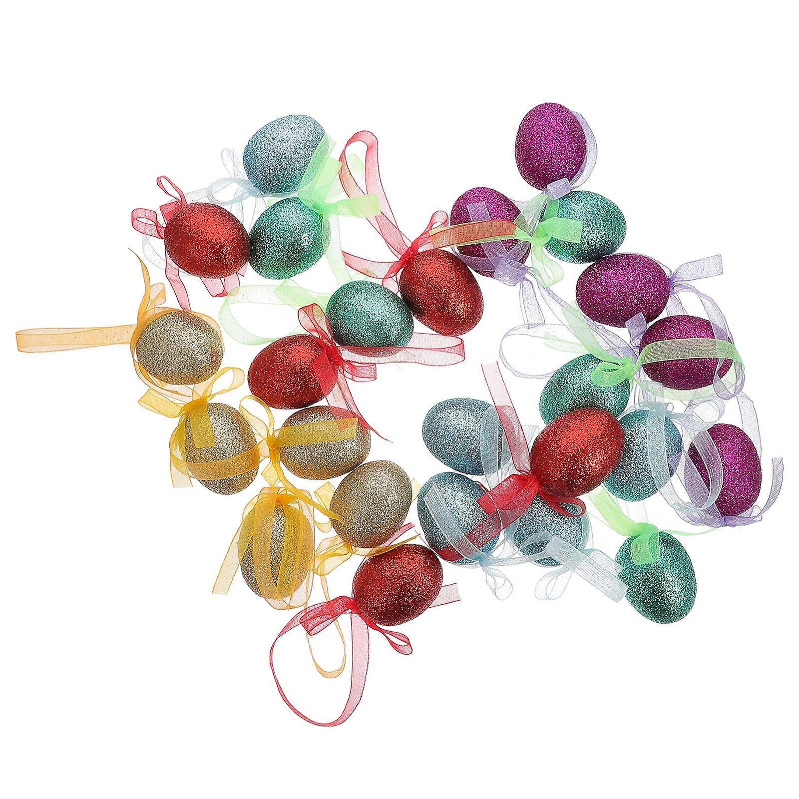 25pcs Exquisite Easter Egg Ornaments Egg Hanging Ornaments Easter Home Decors
