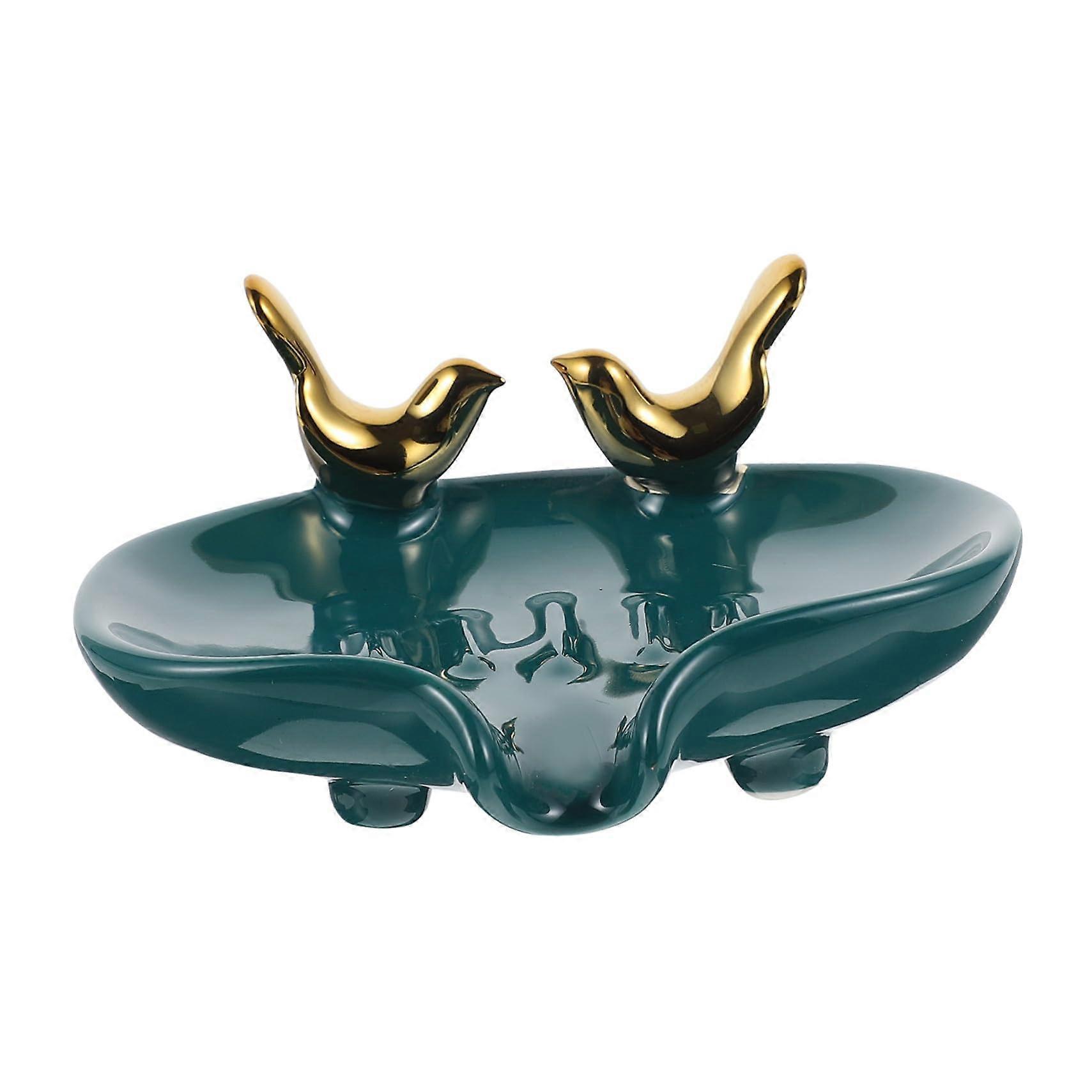 Ceramic Soap Dish with Fast Drainage No Drilling Wall Mounted Bathroom and Kitchen Holder