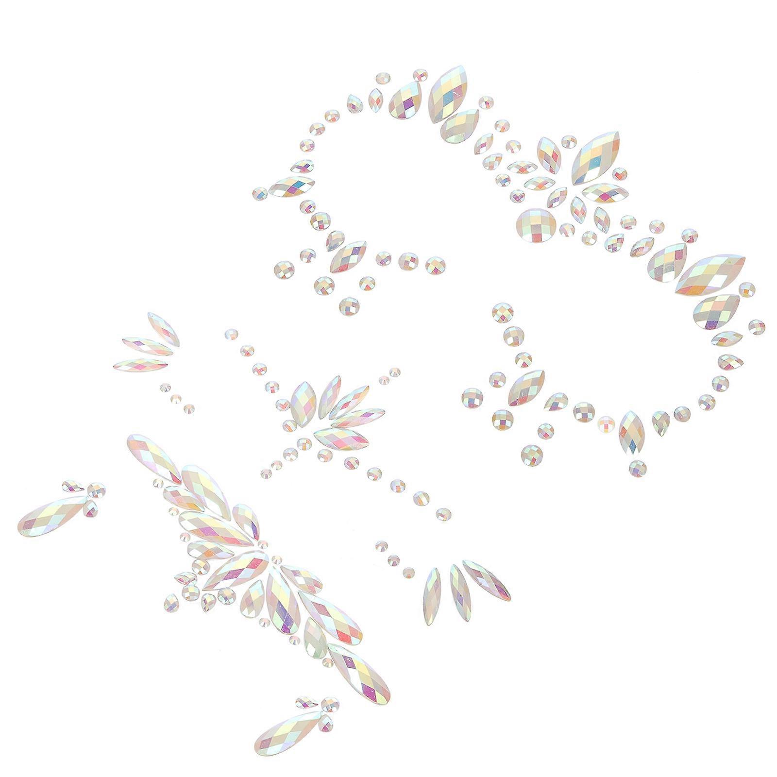 Face Gems Stick on for Face Decoration 6 Sheets Rhinestone Style