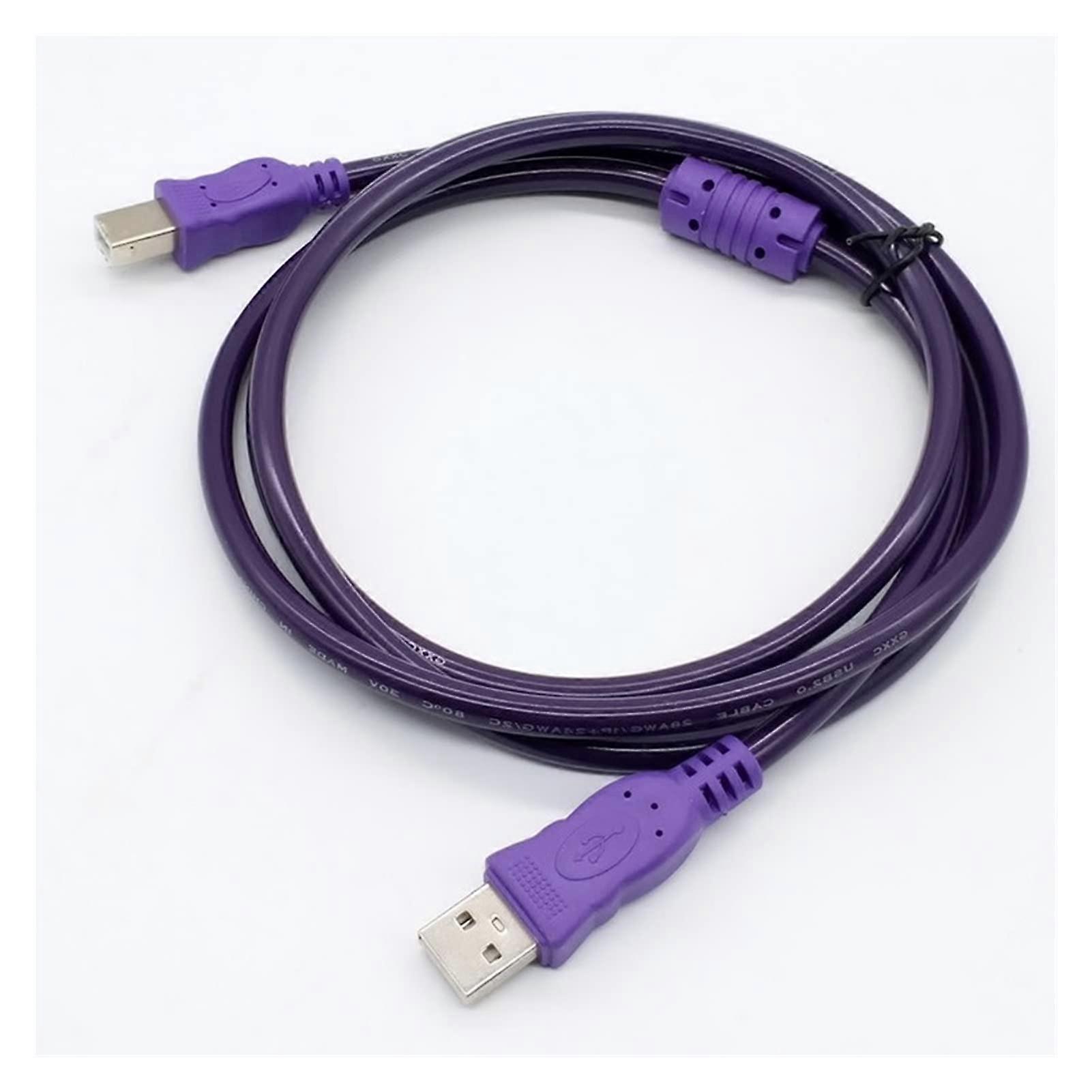 USB 2.0 Printer Cable 2.9m Speed Type A to B Dual Shielding Transparent Purple