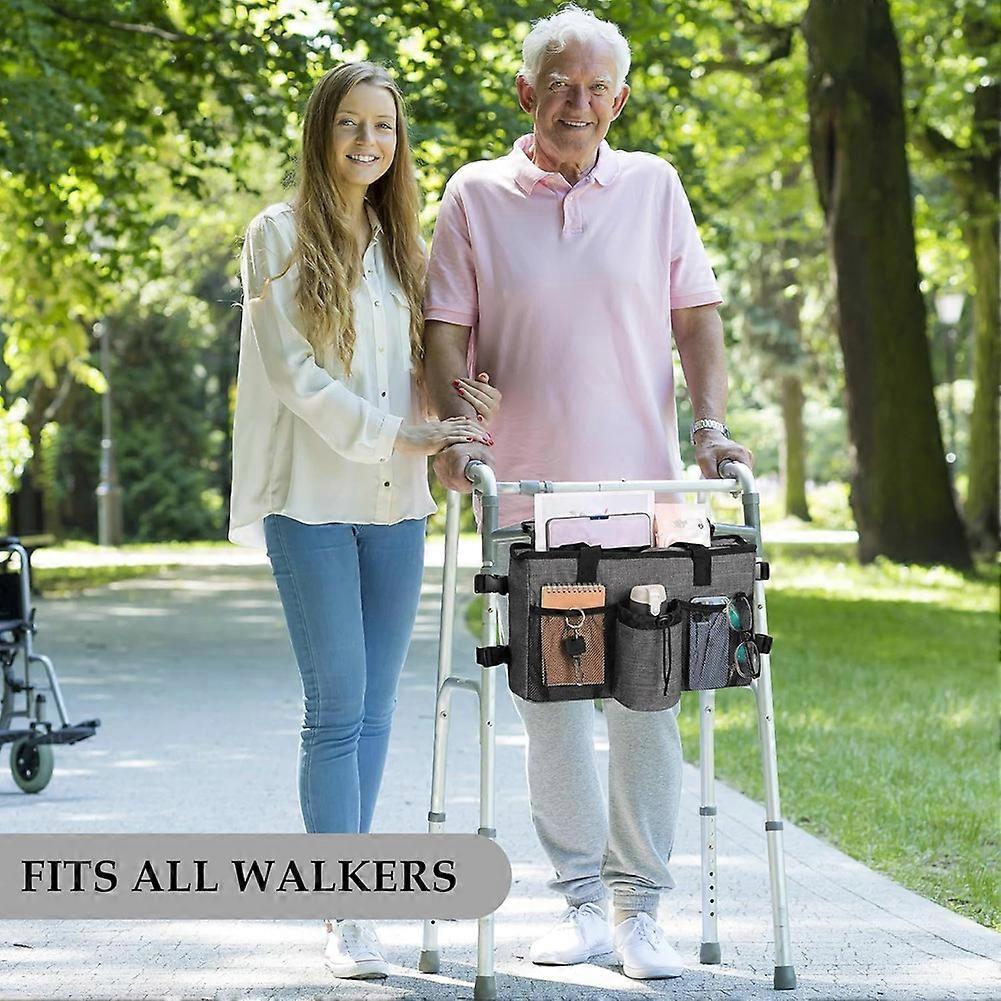 Foldable Walker Accessories with Cup Holder & Organizer Pouch