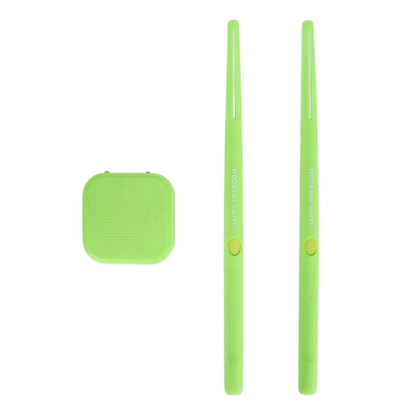 Virtual Drum Set with Air Drum Sticks, Accurate Motion Sensing, Realistic Sounds, Green for Beginners