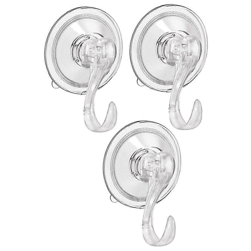 Window Hooks Suction Cups Heavy Duty Suction Cup Hooks Kitchen Use Round Base Hanging Clothes 3Pcs