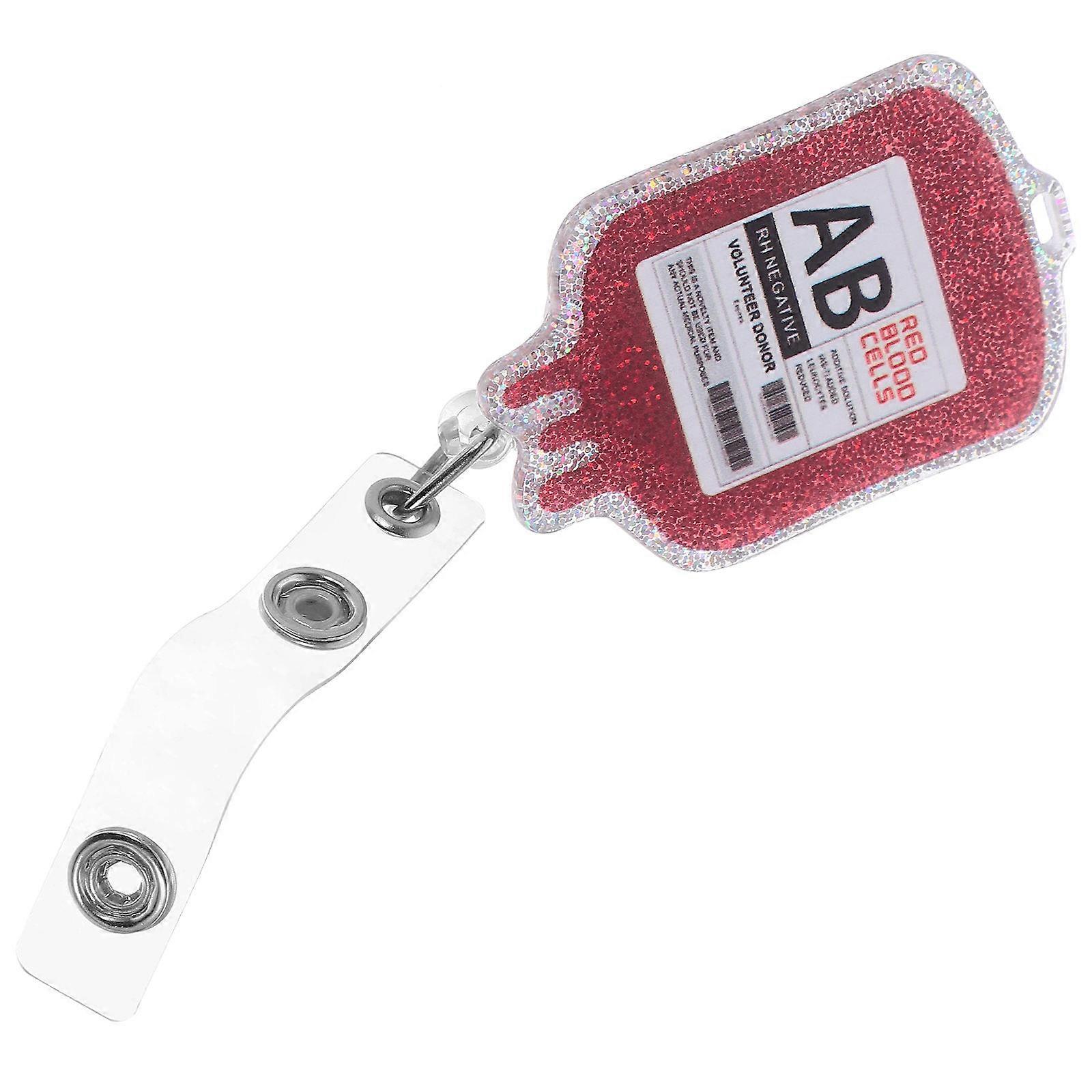 Nursing Badge Holder Multi-Function Badge Holder Portable Badge Clip Rectangular Red For Employees 1Set