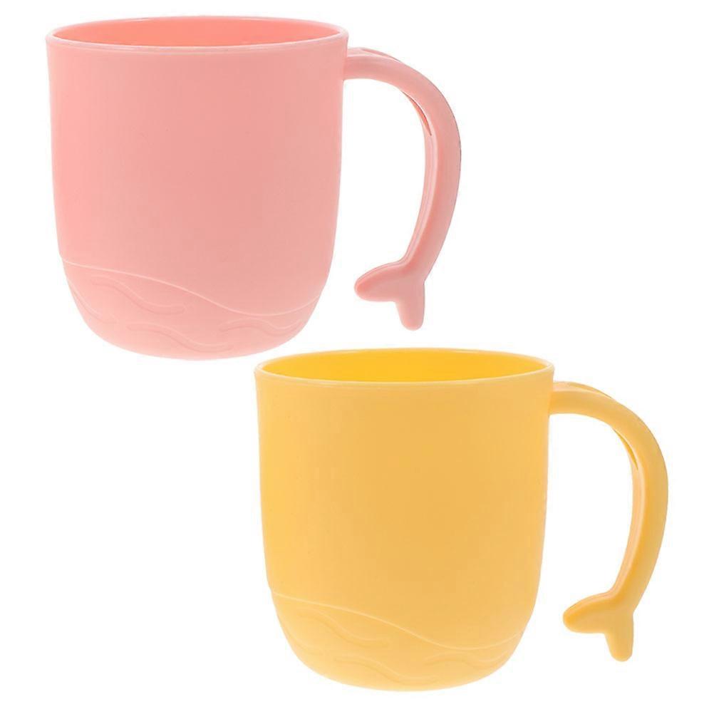 Toothbrush Cup Cute Dolphin Tail Handle for Bathroom Use 2Pcs