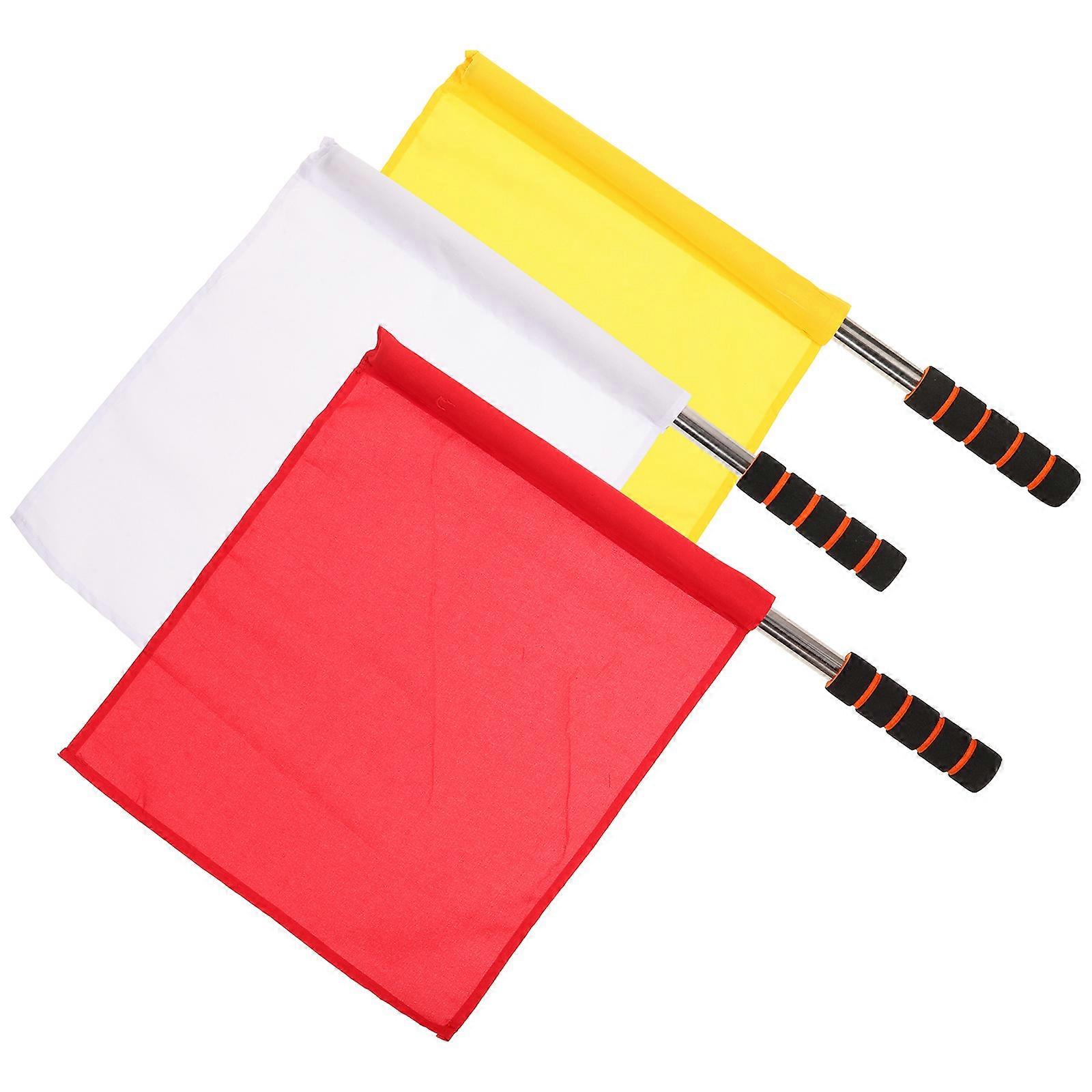 Traffic Flags Referee Sports Flags for Warning Signal 3Pcs Set