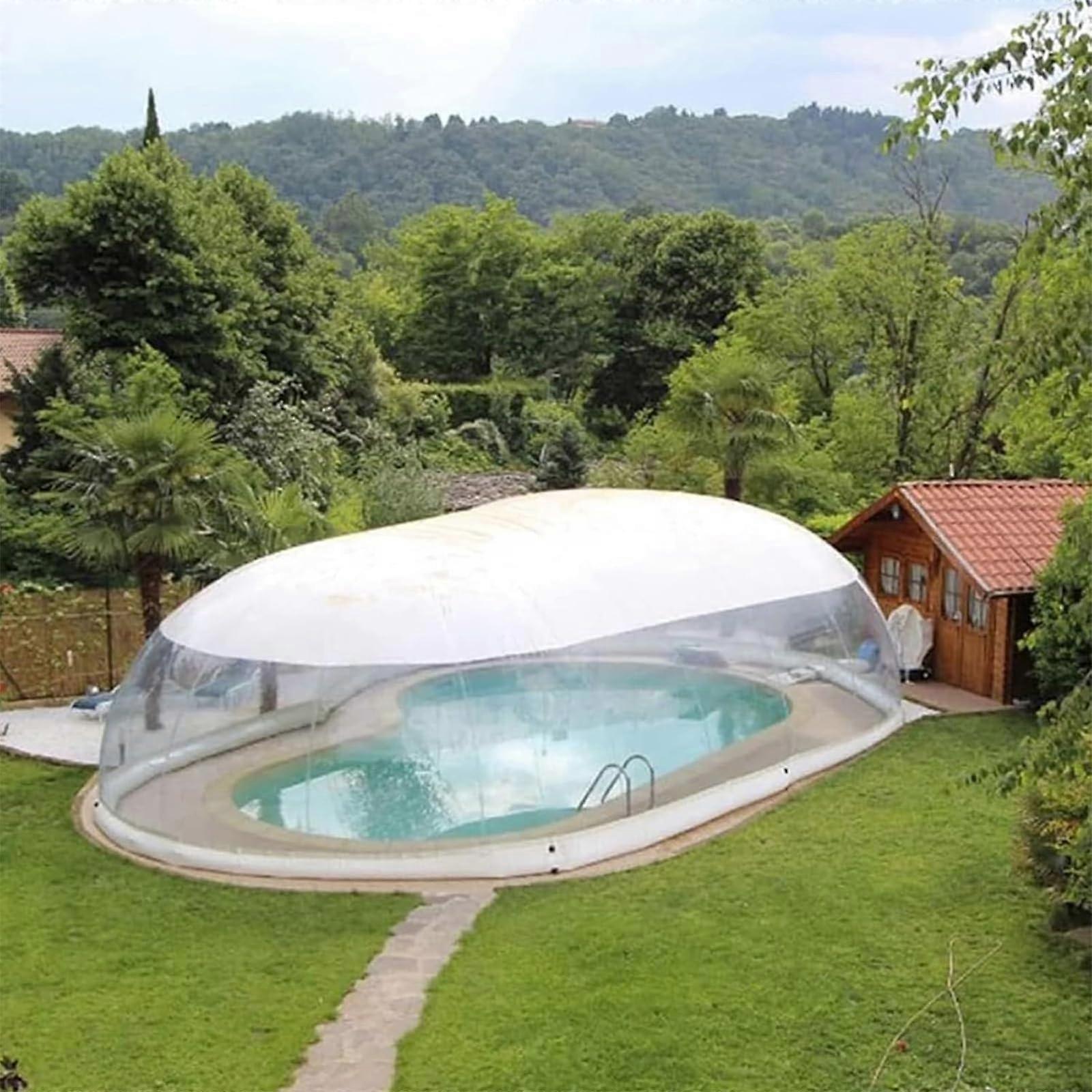 Transparent Inflatable Pool Dome Cover 10x5x3m Above Ground PVC Rectangular Enclosure