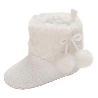 Antislip babyschoentjes met sneeuwmotief, warme winterschoentjes voor pasgeborenen en peuters – met strikdesign