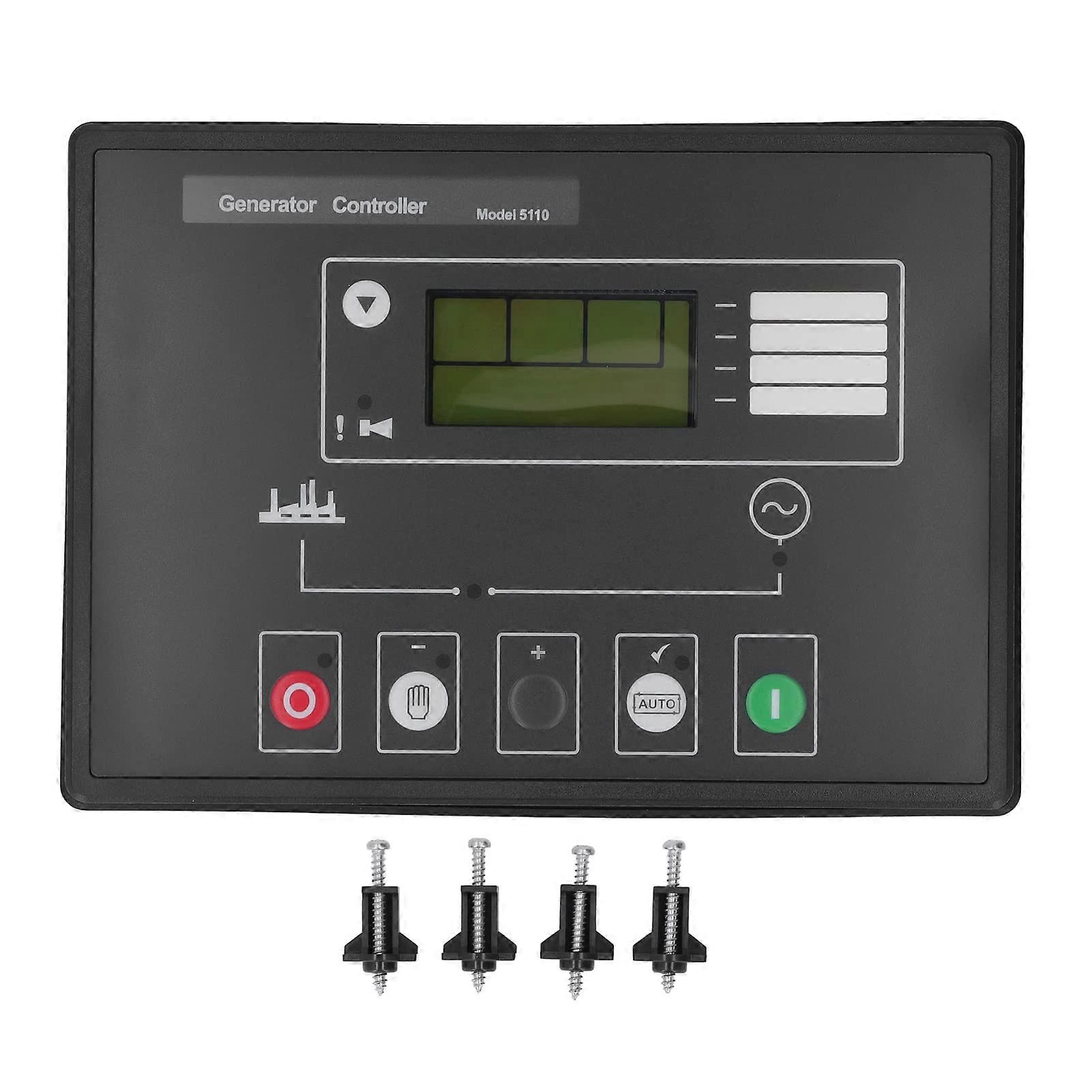 Generator Automatic Start Controller with LCD Display, ABS Portable Generator Control Panel for Emergency Backup