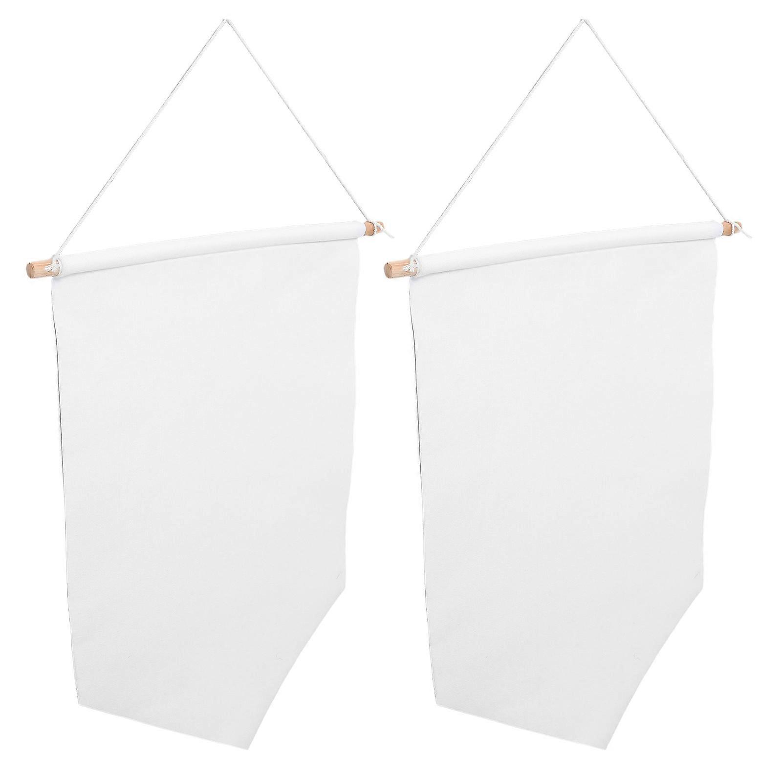 DIY Garden Flags Blank Canvas Hanging Flags for Yard Decor 2Pcs