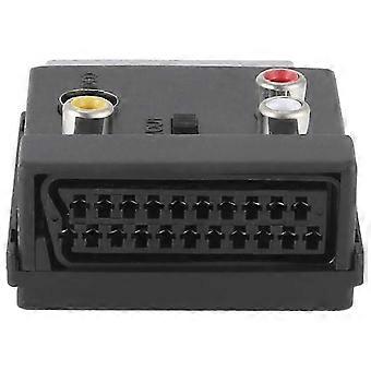 Switchable Scart Male to Female S-Video 3 Audio Adapter