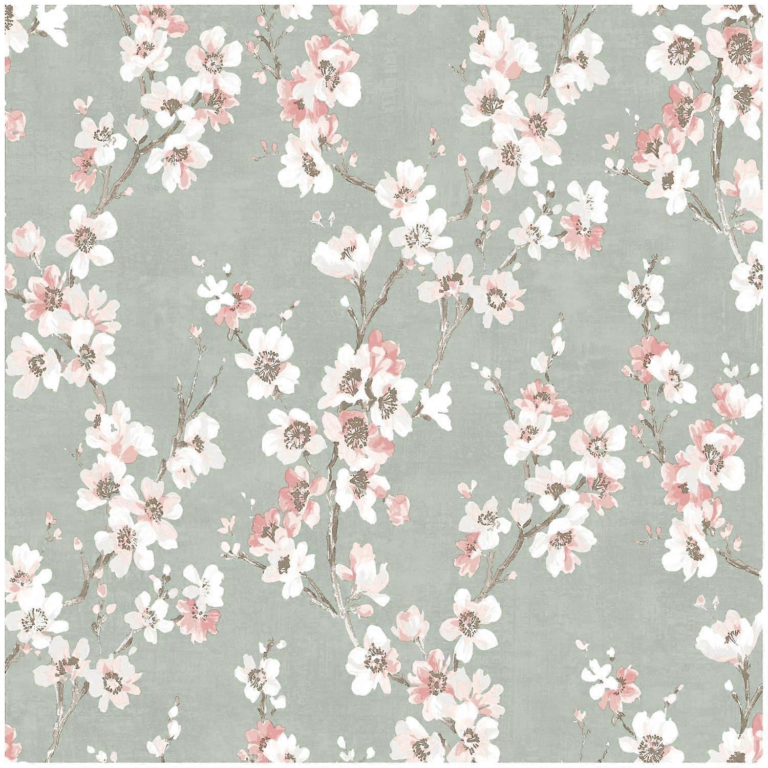 Melody Floral Green Wallpaper