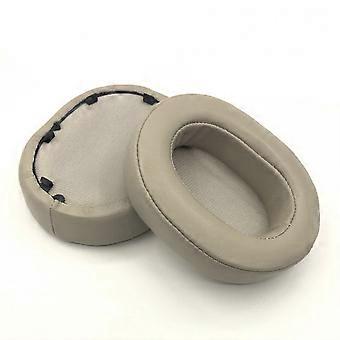Pair of sheepskin ear pads with acoustic foam compatible with Sony WH-1000XM5 and XM6 Gold Color: Oro MC1