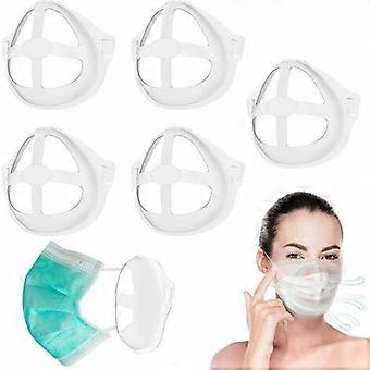 Soporte interior para mascarilla desechable Rare Pearl, cómodo, transpirable, antiadherente, 5 mascarillas 3D blancas