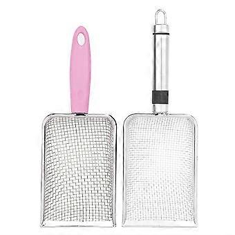 Metalen kattenbakschepje met handvat, diep, voor kittens, 2 stuks, voor schoonmaaktaken.