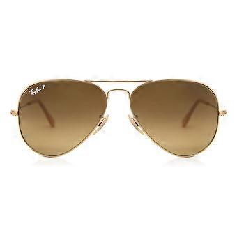 Ray-Ban RB3025 Aviator Large Metal Polarized 112/M2 Full Rim Matte Gold Unisex Aviator Sunglasses UV3 Polarized Original