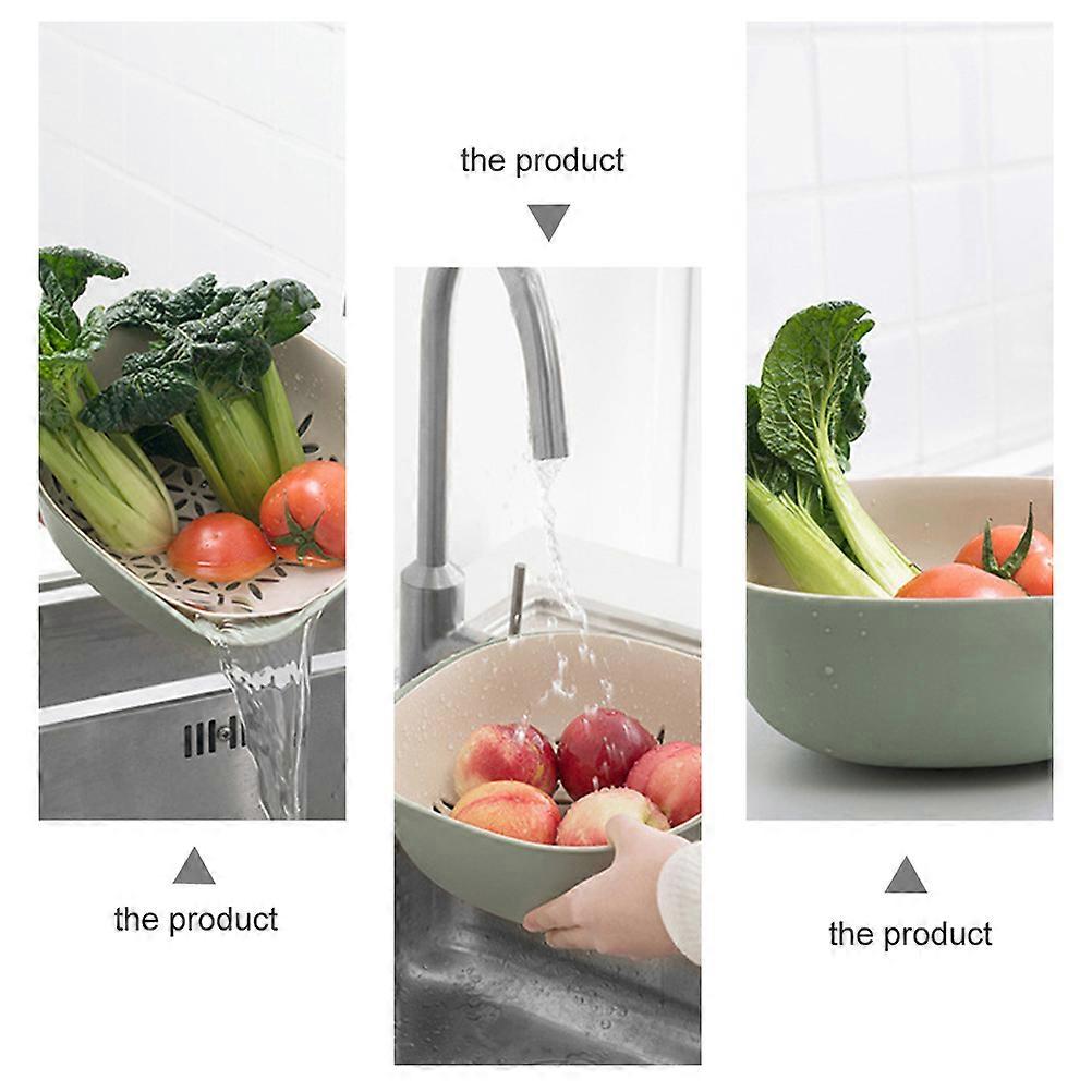 Plastic Kitchen Strainer Double-Layer Colander for Storage 1Set Basket