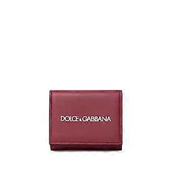 Dolce & Gabbana Rød Læder Mini Pung Med Logo