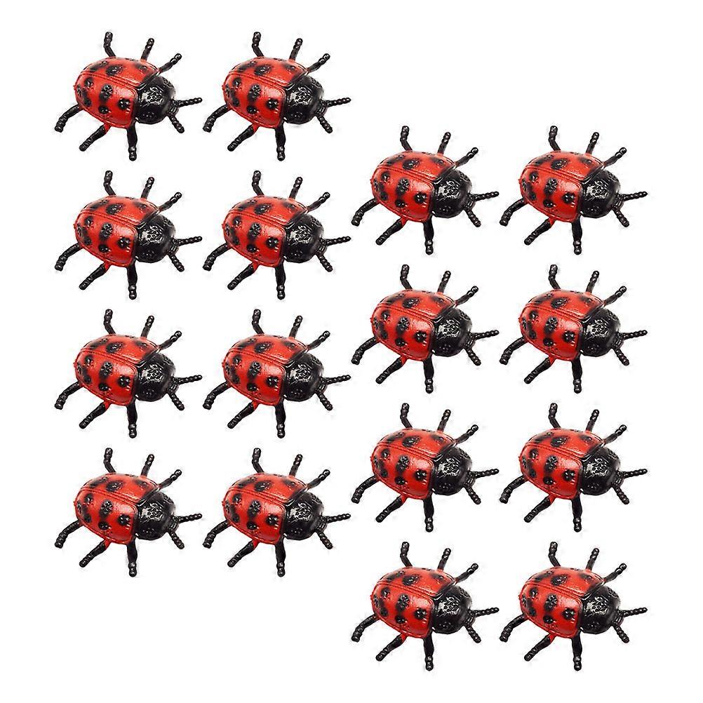 22Pcs Simulation Ladybug Toy Plastic Ladybug Toys Plastic Static Ladybug Models
