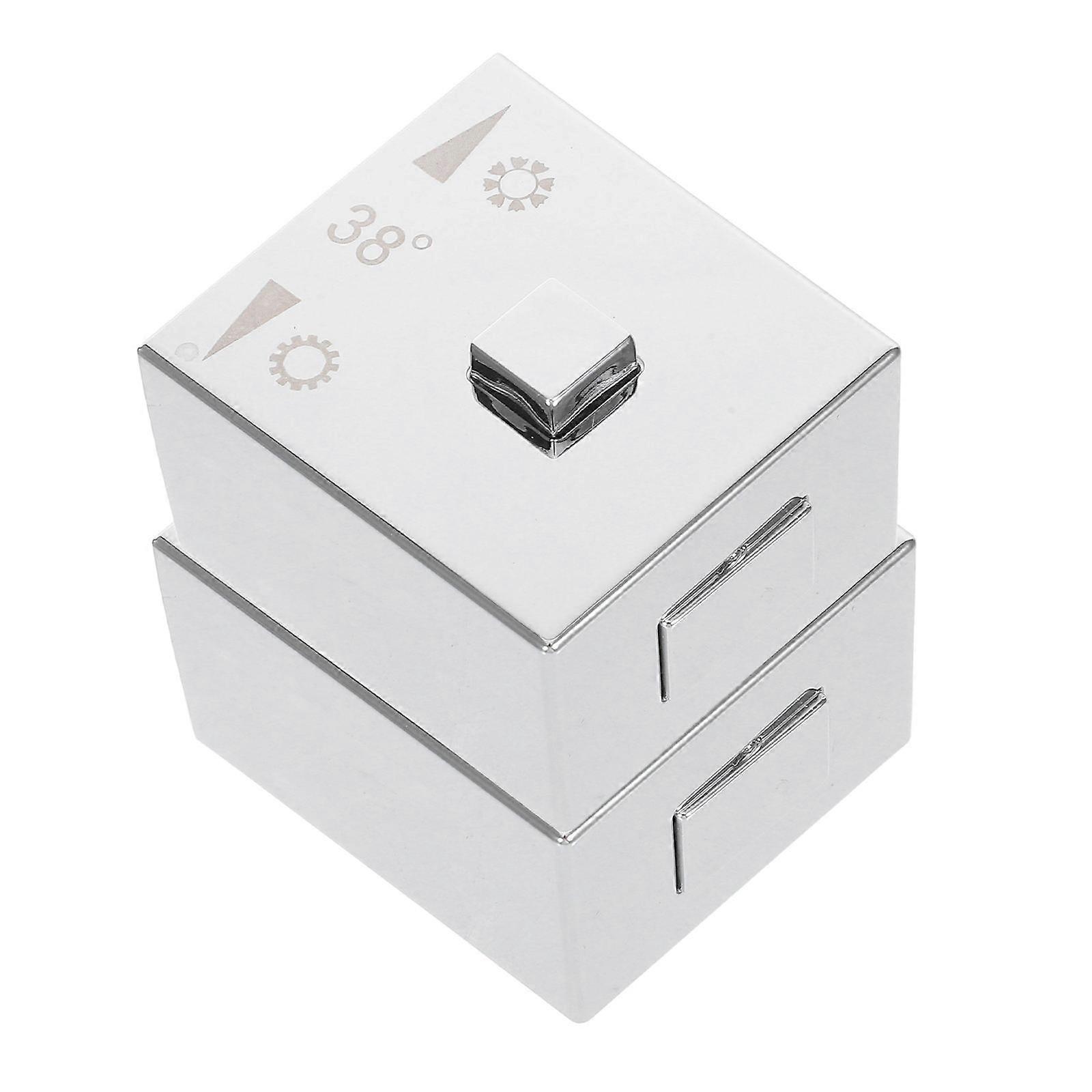 Square Shower Temperature Control Handle Universal Hot And Cold Faucet Knobs Bathroom Use Silver 2Pack