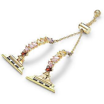 Bracelet Strap for Apple Watch Series 11 10 42mm/ 9 8 7 41mm/ SE3 SE2 SE 6 5 4 40mm/ 3 2 1 38mm Metal Watch Band Irregular Colored Rhinestone Decor