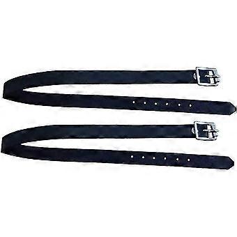 2er-Pack Reitgurte aus Leder mit Schnalle - Schwarz