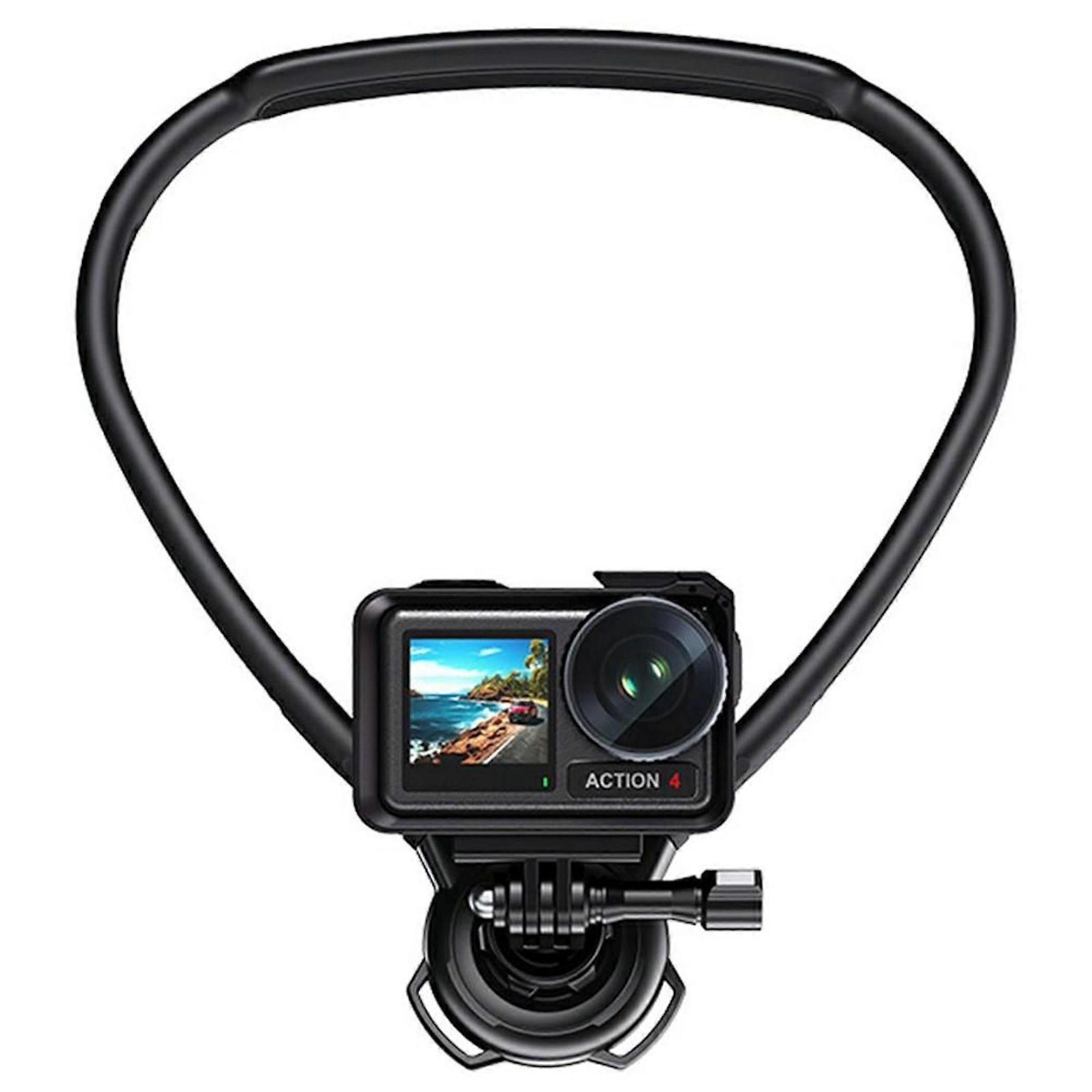 Rotating Neck Mount for DJI GoPro Insta360 Action Camera, Black