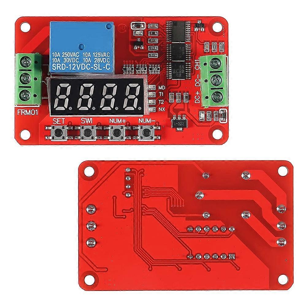 2pcs DC 12V FRM01 Multifunction Timer Delay Relay Module with Segment LEDs for Smart Home