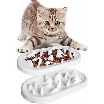 2-Pack Cat Slow Feeder Bowl, Interactive Pet Food Dish for Cats